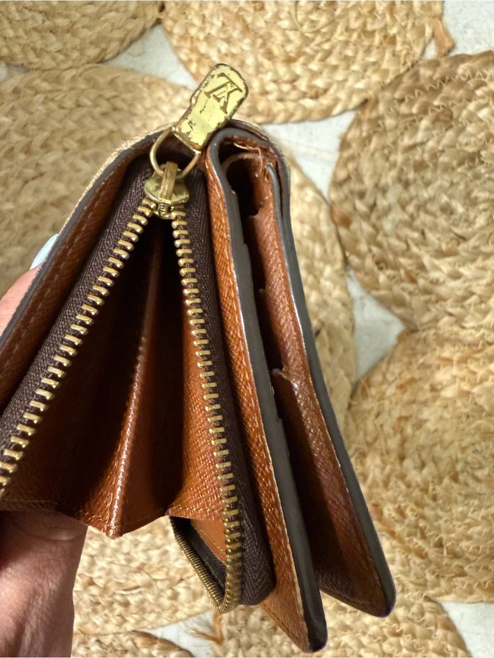 Louis Vuitton Monogram Zip Around Compact Wallet - Brown/Gold